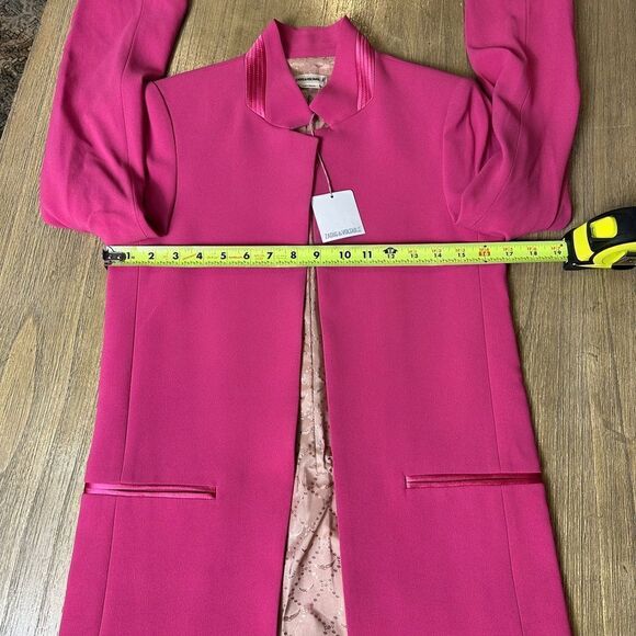Zadig & Voltaire Jacket Blazer XS Open Front Raspberry Pink $698 Satin Trim - Picture 10 of 15